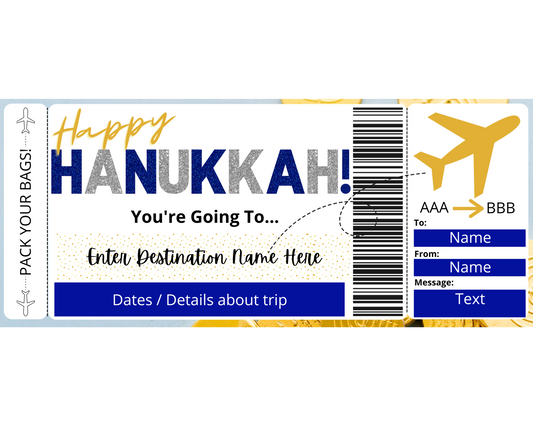 Hanukkah Boarding Pass Template