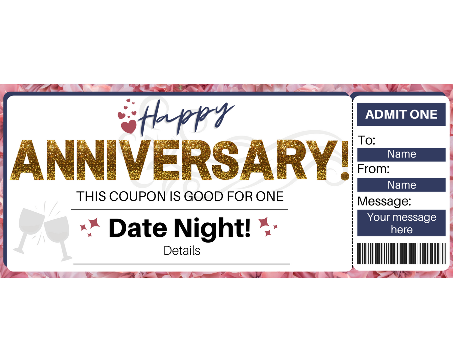 Anniversary Date Night Coupon Template