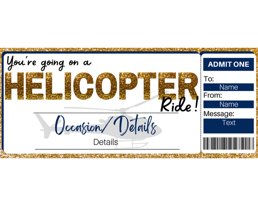 Helicopter Ride Gift Ticket Template