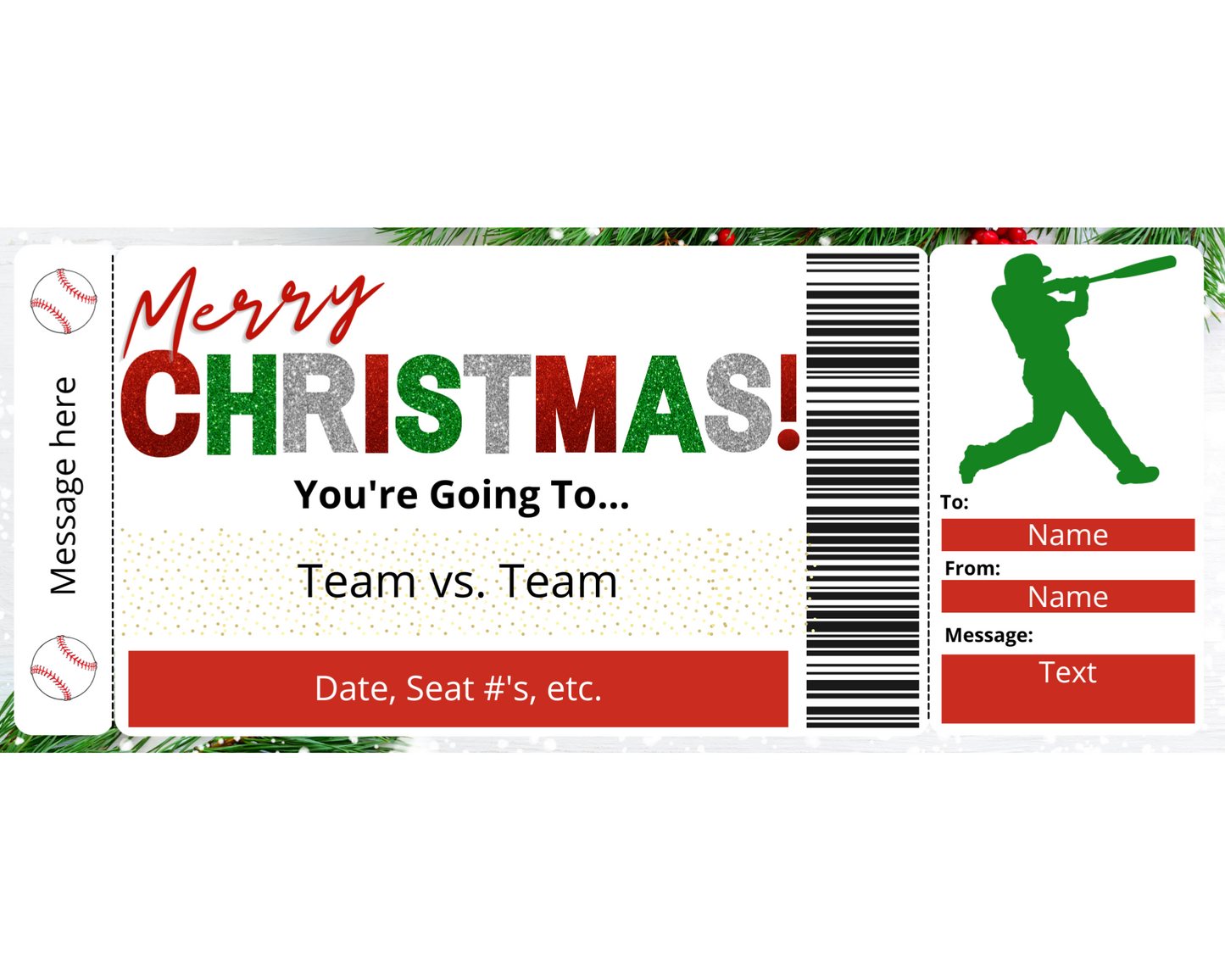 Christmas Baseball Game Tickets