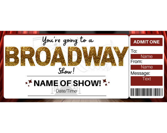 Broadway Show Gift Ticket