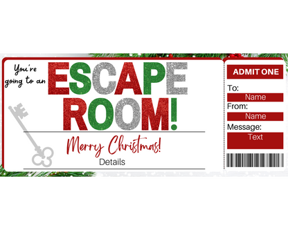 Christmas Escape Room Gift Certificate Template