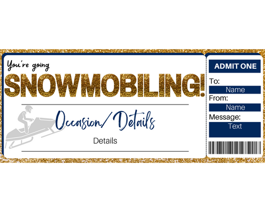 Snowmobiling Gift Ticket Template