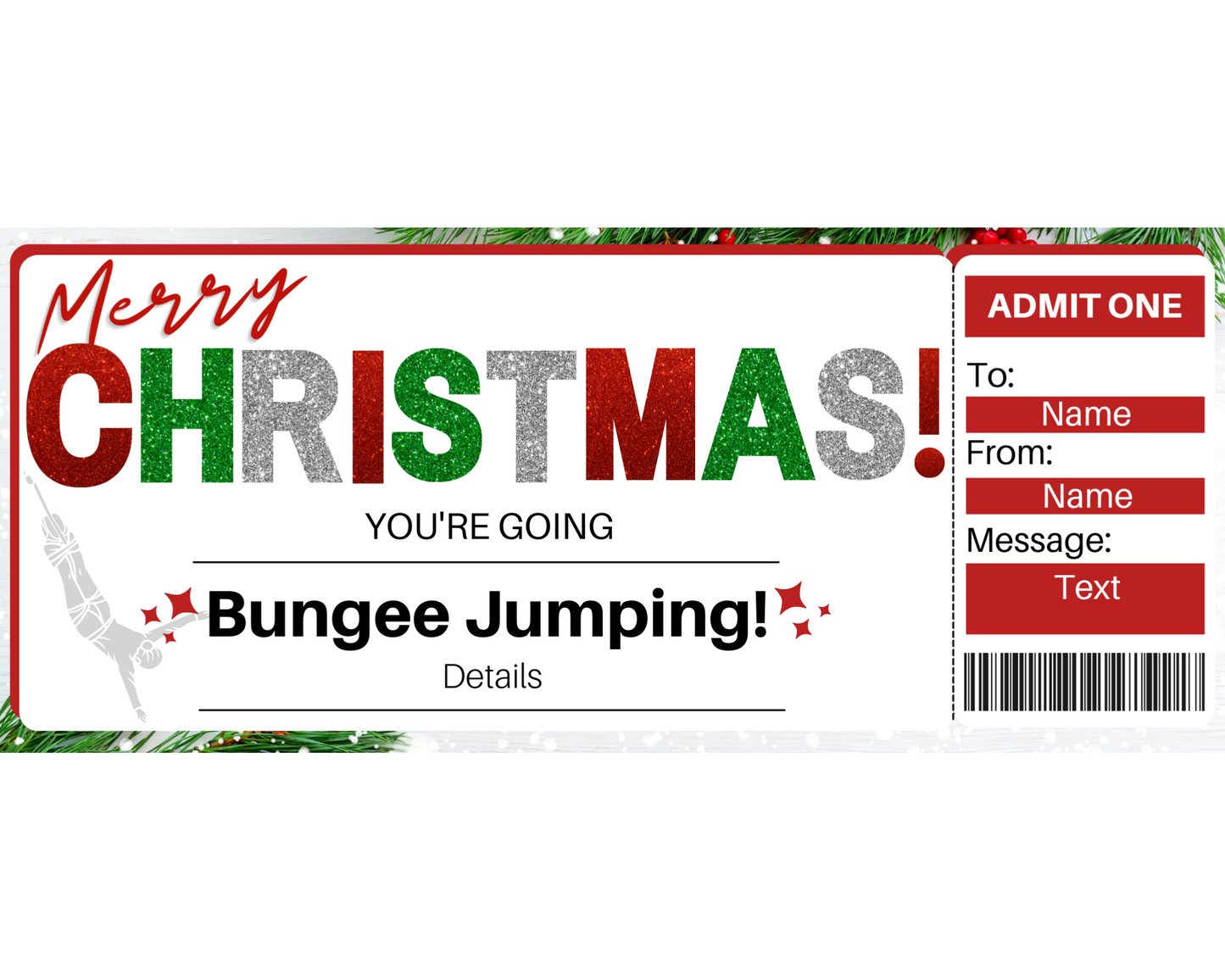 Christmas Bungee Jumping Gift Certificate