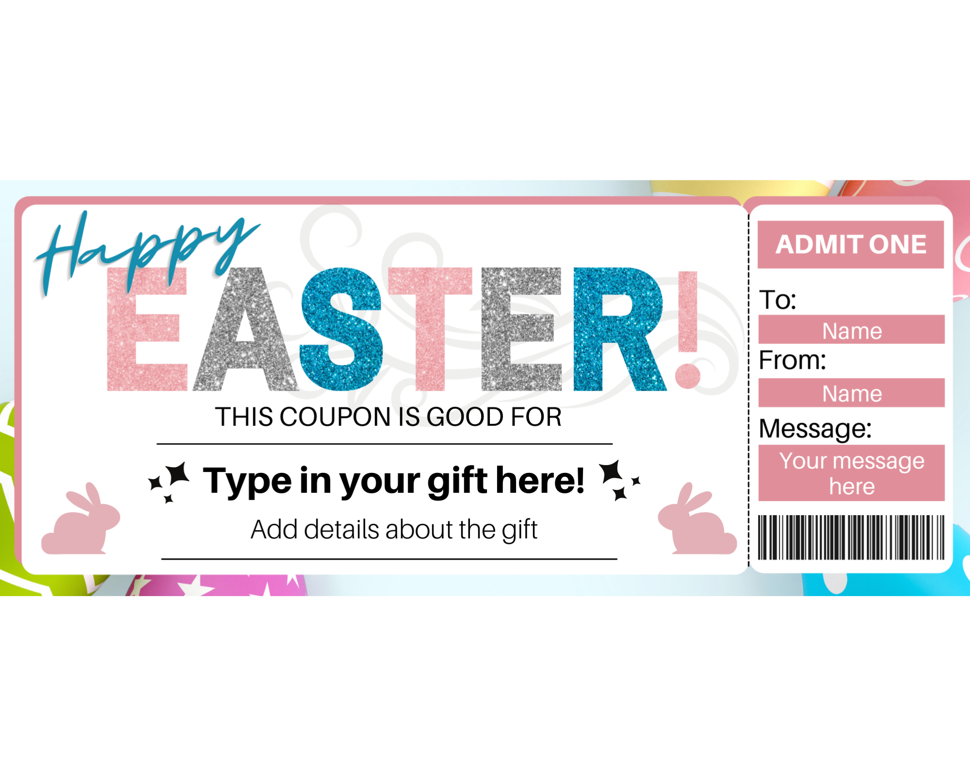 Editable Easter Coupon Template – Printed Smile Shop