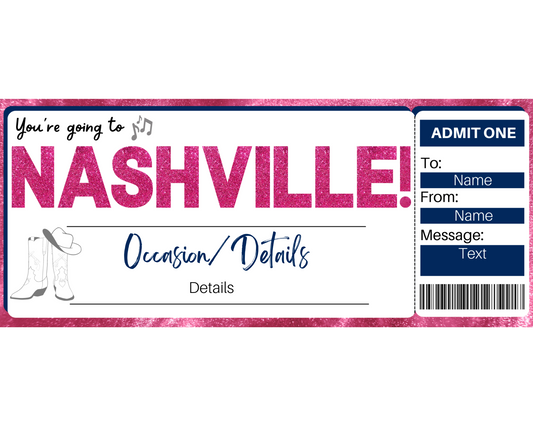 Nashville Boarding Pass Template