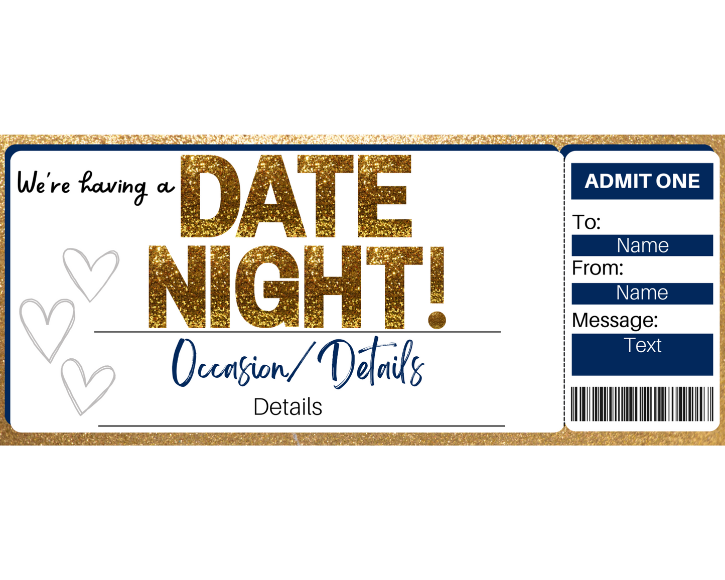 Date Night Gift Ticket Template