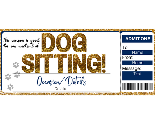 Dog Sitting Gift Certificate Template
