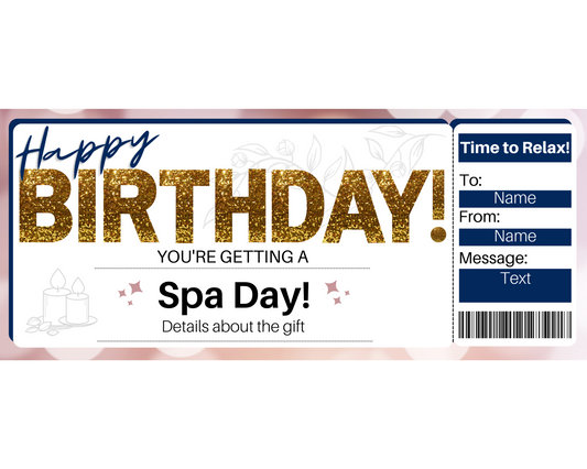 Birthday Spa Day Gift Certificate