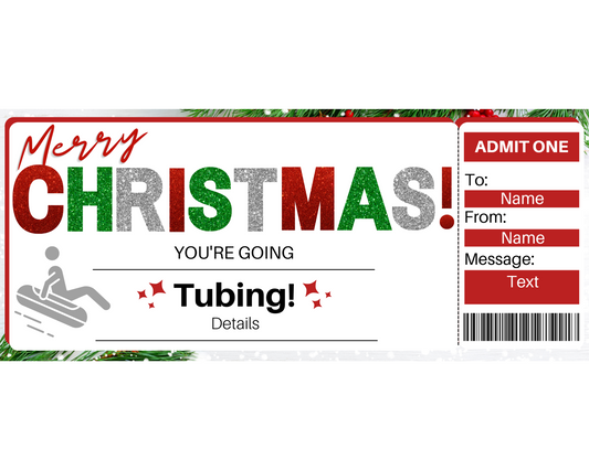 Christmas Tubing Trip Gift Certificate Template