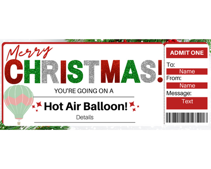 Christmas Hot Air Balloon Ride Gift Card