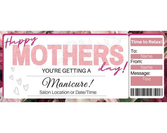 Mother's Day Manicure Gift Certificate Template