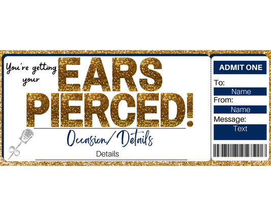 Ear Piercing Gift Ticket Template