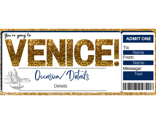 Venice Boarding Pass Ticket Template