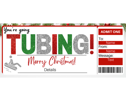 Christmas Tubing Gift Ticket