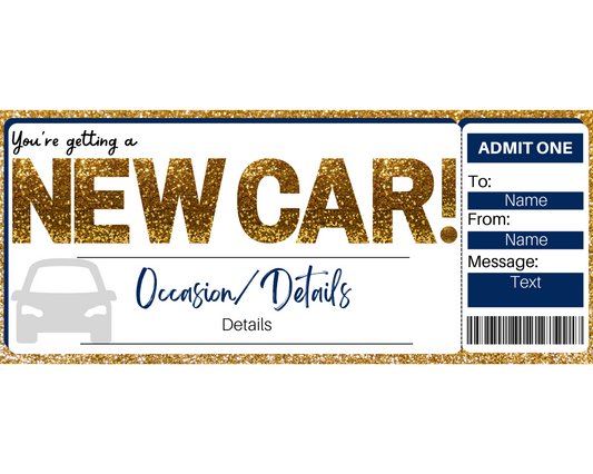 New Car Gift Certificate Template