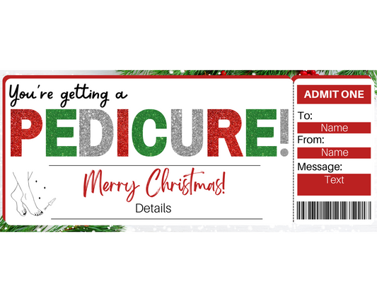 Christmas Pedicure Gift Ticket