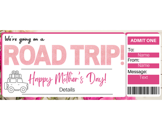 Mother's Day Road Trip Gift Certificate Template