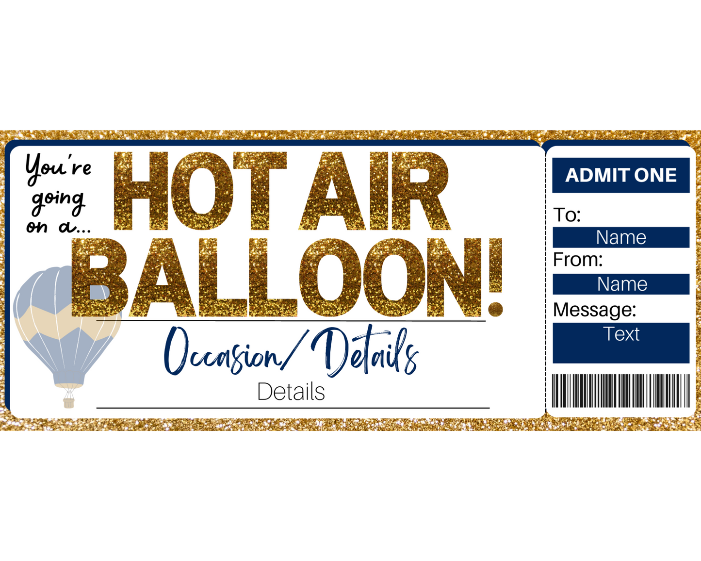 Hot Air Balloon Ride Ticket Template