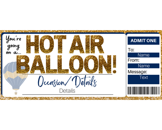 Hot Air Balloon Ride Ticket Template