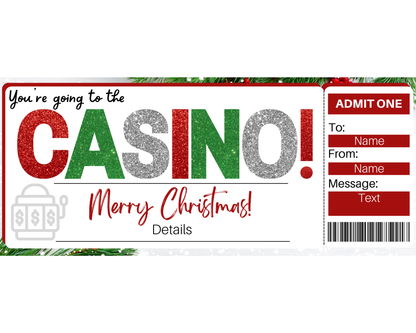 Christmas Casino Gift Certificate Template