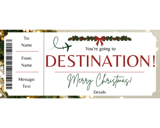 Boarding Pass Template Christmas