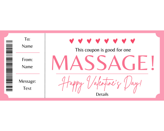 Valentine's Day Massage Gift Certificate Template