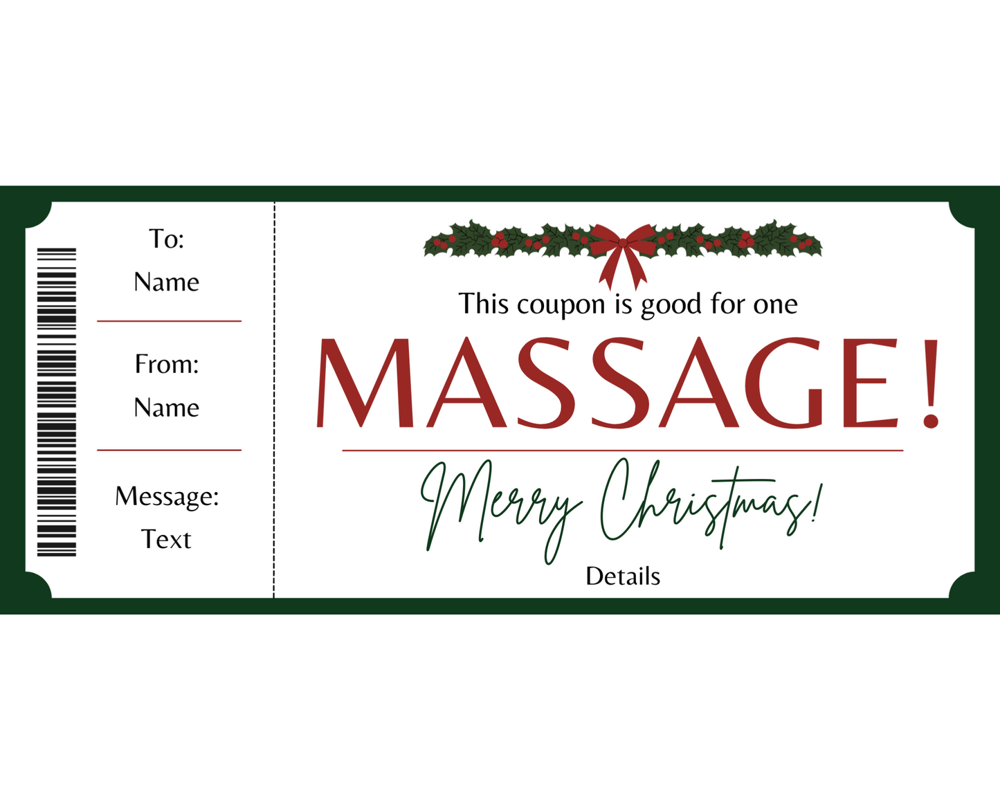 Christmas Massage Gift Certificate