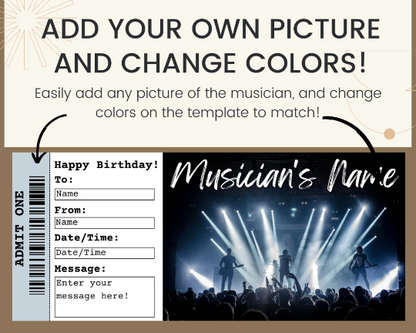 Birthday Concert Ticket Template: Add your own image!